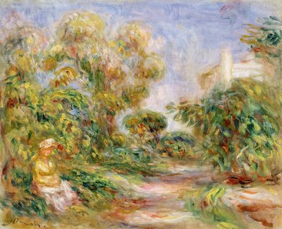 Frau in einer Landschaft, ca. 1918 von Pierre Auguste Renoir